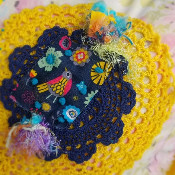 Crochet Vintage Art Boho Patchwork Handmade Pillow - Picture 5 of 5